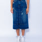 Middle pockets denim skirt