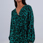 LONG DRESS GREEN ANIMAL PRINT