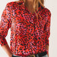 FUCHSIA ANIMAL PRINT BLOUSE