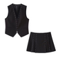 Pinlet vest and skirt set