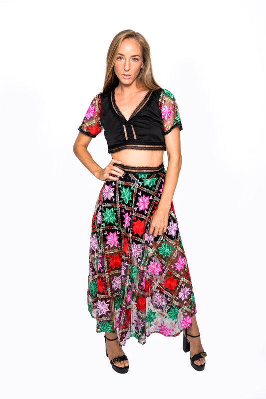 2 PIECES SKIRT AND TOP MATCHING SET BY PATRICIA TRUJILLO