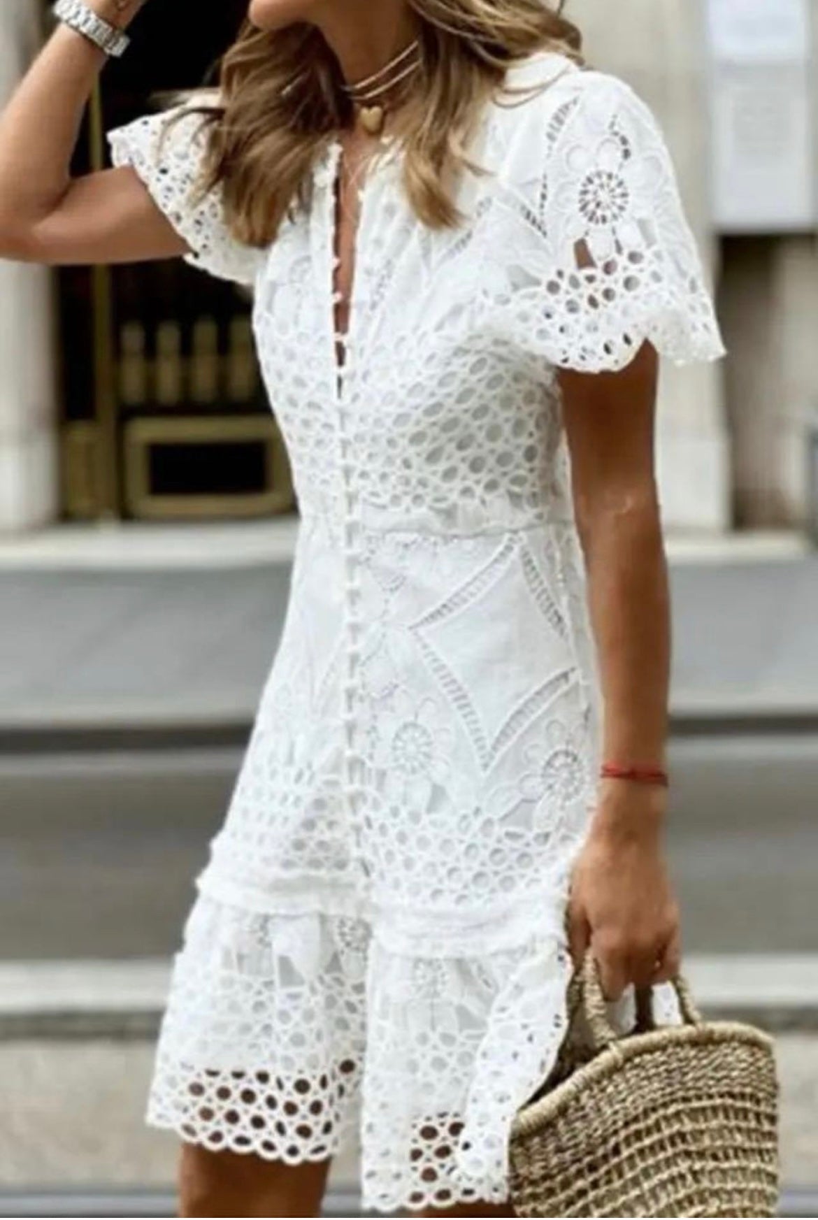 Lace white dress