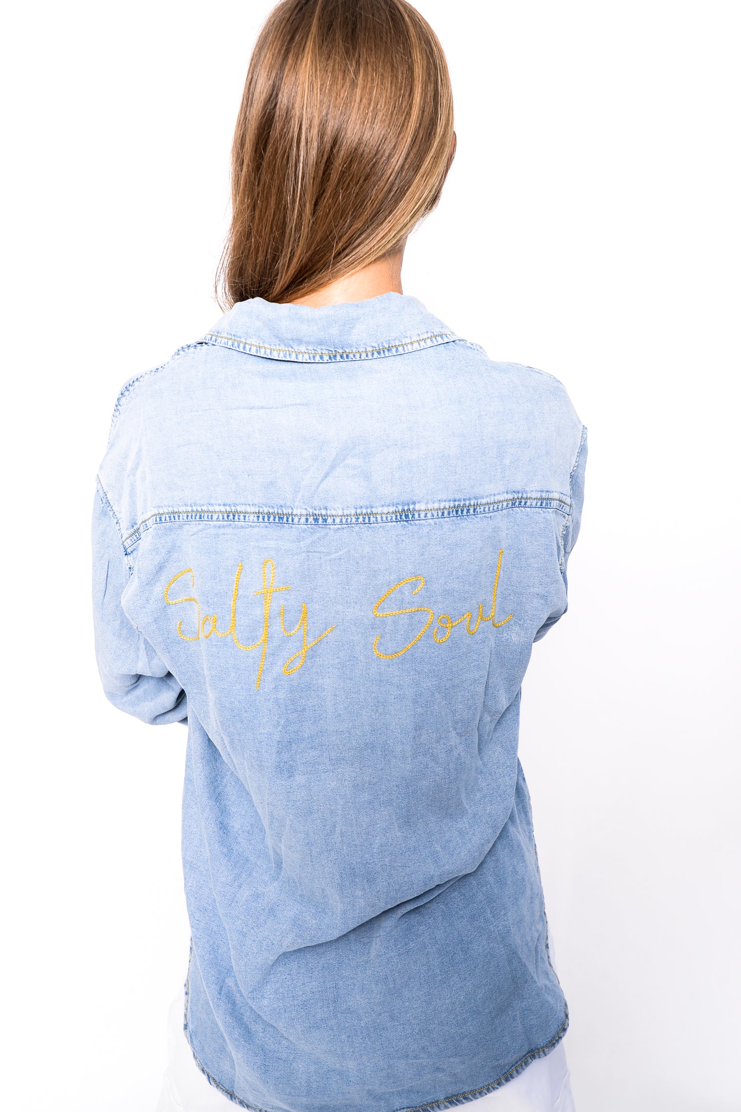 Denim label shirt