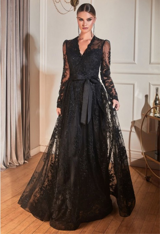 Black lace night dress