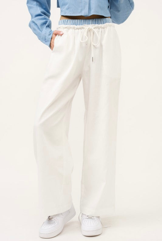 White doble trap pant