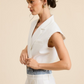 White crop vest