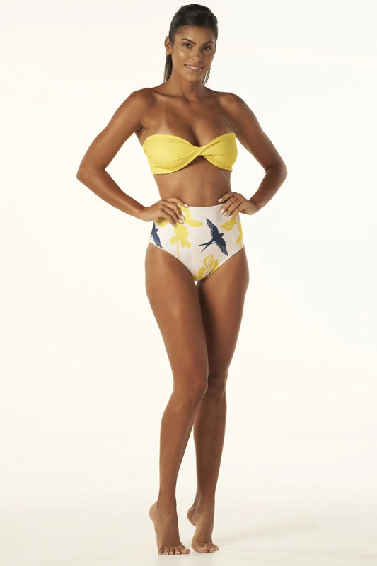 Swimsuit yellow and white