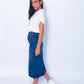 Middle pockets denim skirt