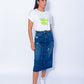 Middle pockets denim skirt