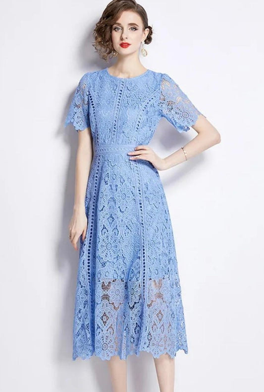 Virginia lace light blue dress