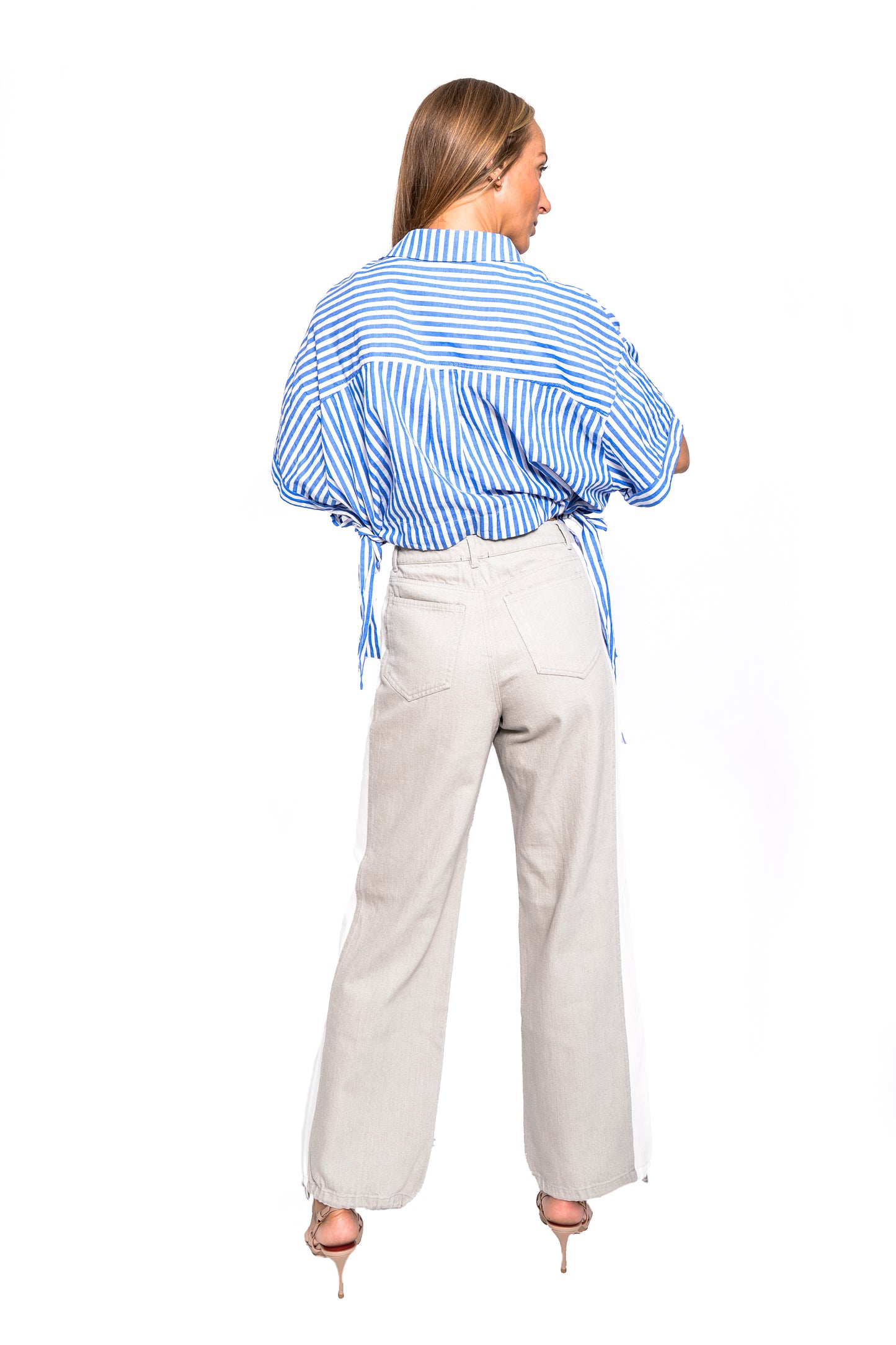 Striped white and Blue blouse