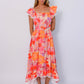 FLORAL MULTI TOULOUSE BELTED DRESS