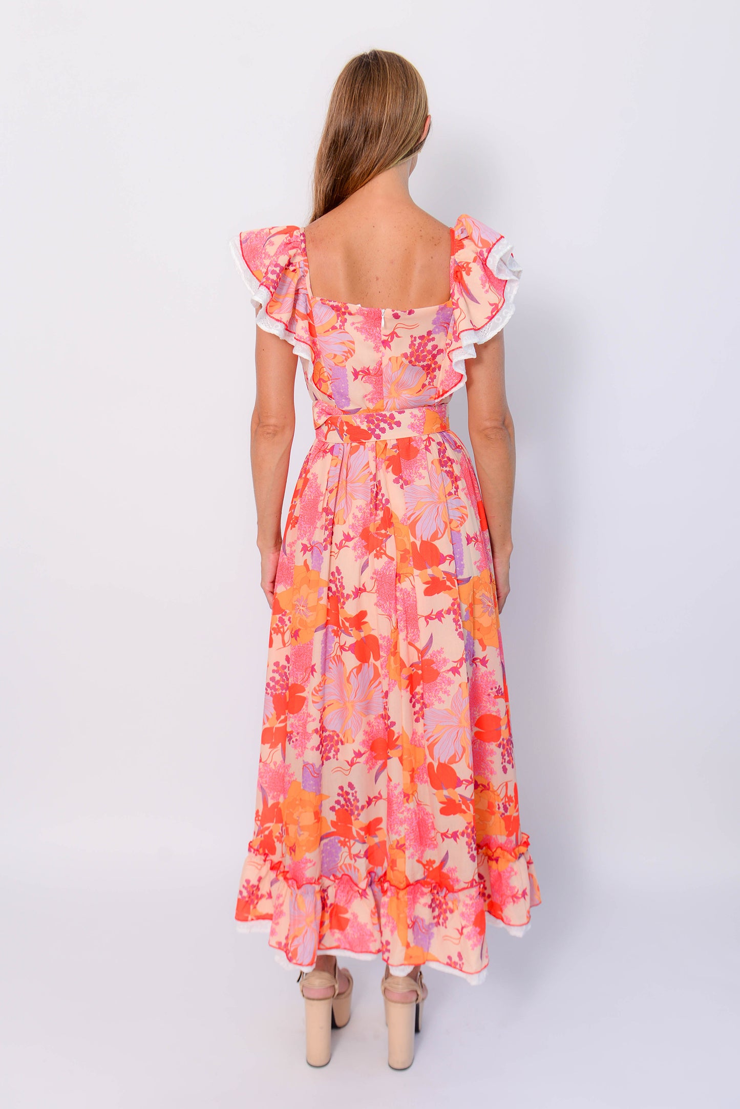 FLORAL MULTI TOULOUSE BELTED DRESS