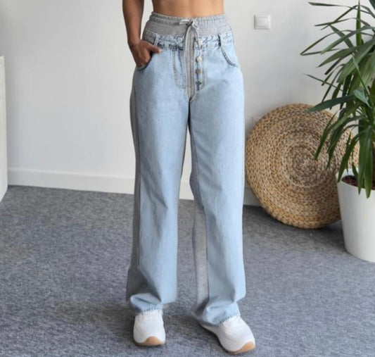 Denim dobletrap pants