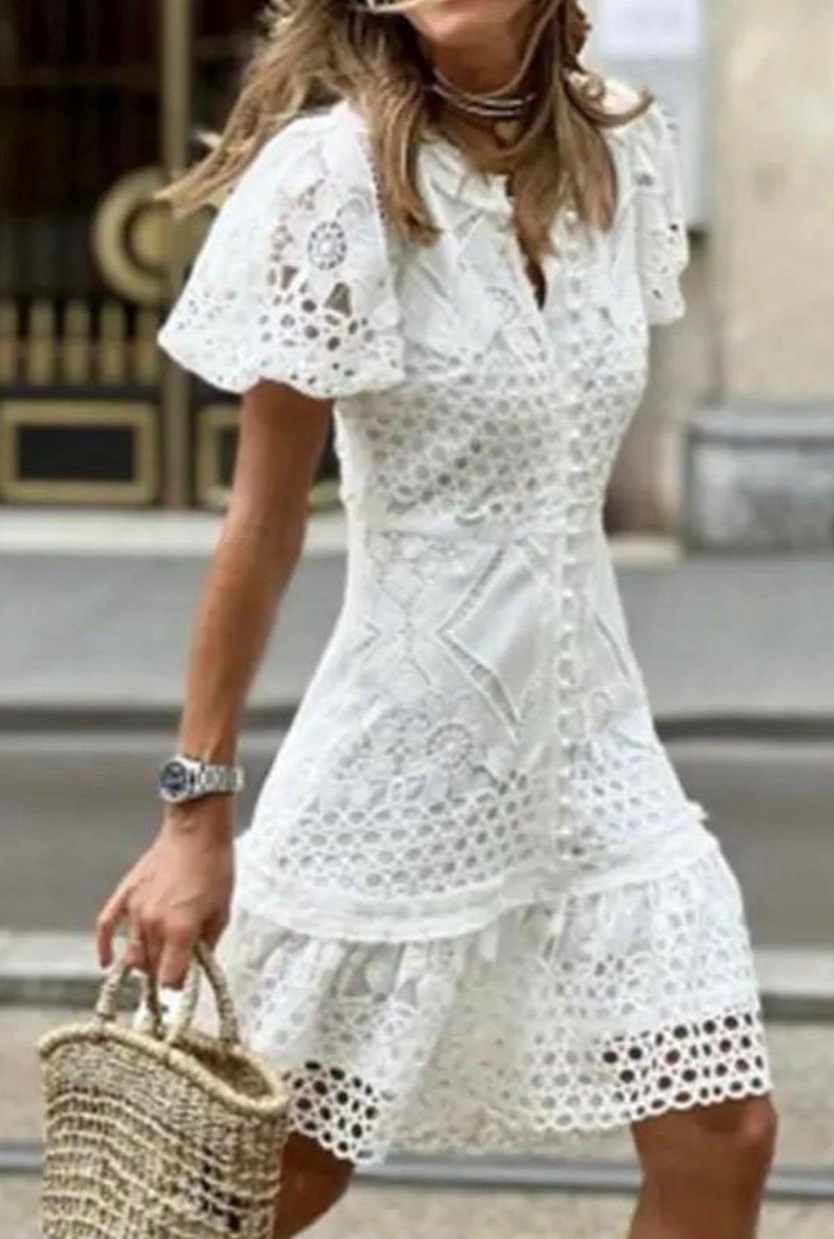 Lace white dress