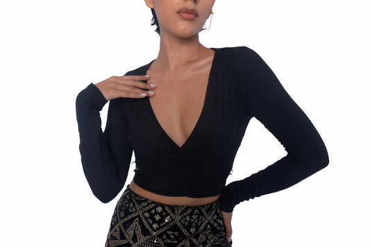 Fio black crop top