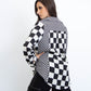 CHECKERED WHITE AND BLACK BLOUSE