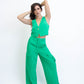 GREEN PANT AND VEST SET