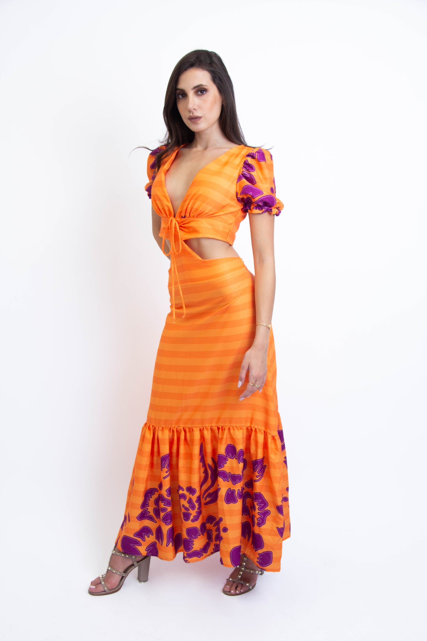 ORANGE FLORAL BRAZILIAN DRESS