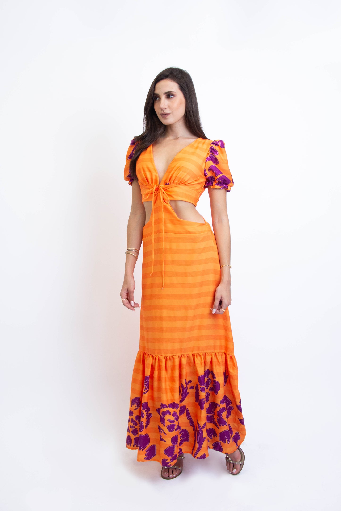 ORANGE FLORAL BRAZILIAN DRESS