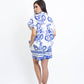 BLOSSOM BLUE AND WHITE SHORT AND BLOUSE SET