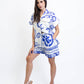 BLOSSOM BLUE AND WHITE SHORT AND BLOUSE SET