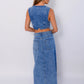 Maxi denim skirt