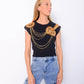 BLACK GOLD CHAIN TOP