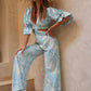 Brazilian blue and white jumpsuit