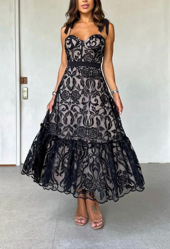 BLACK EMBROIDERED DRESS