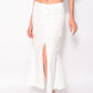 Asymmetrical white skirt