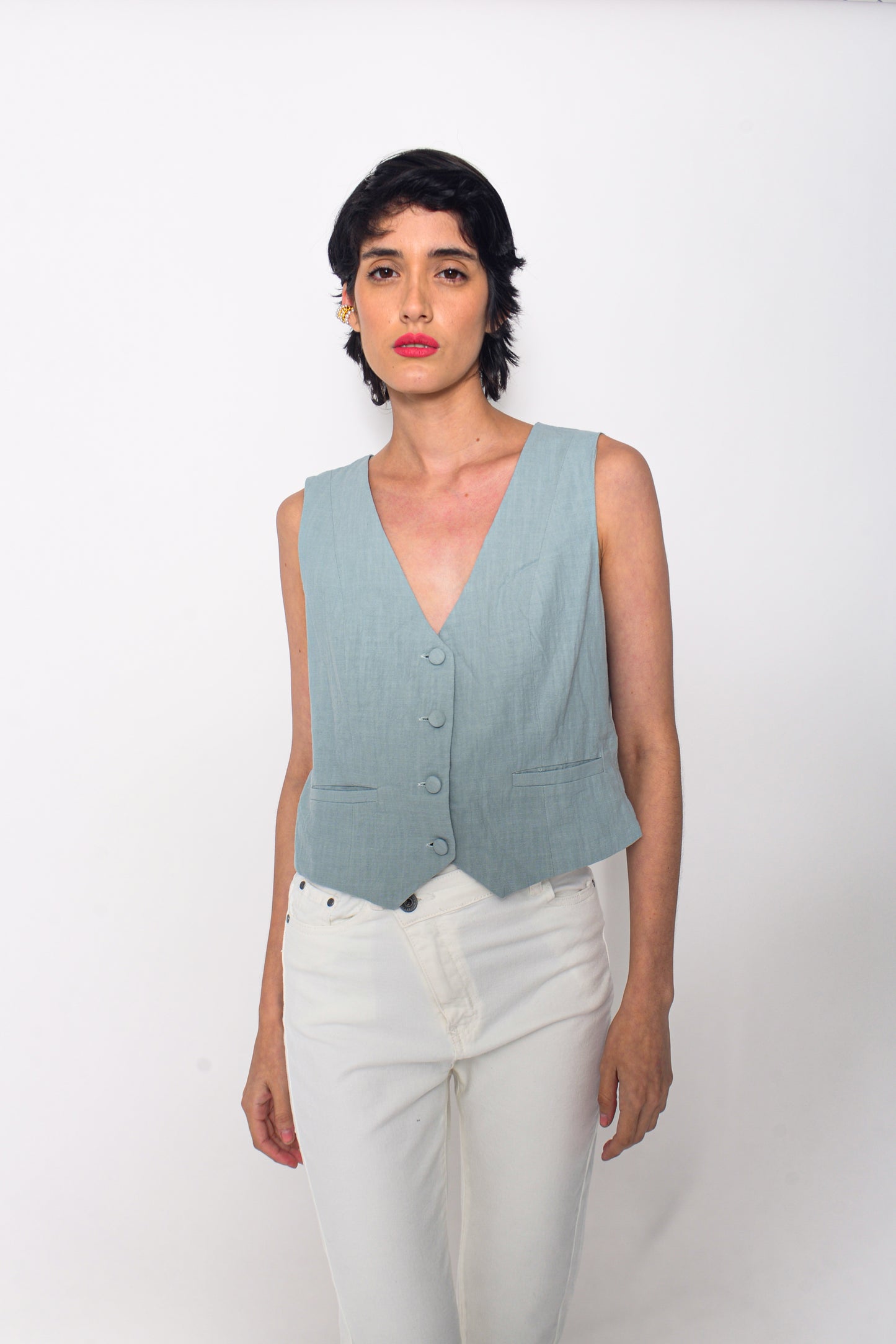 Linen Toulouse vest