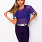 Stars neon purple activewear 3 pieces set