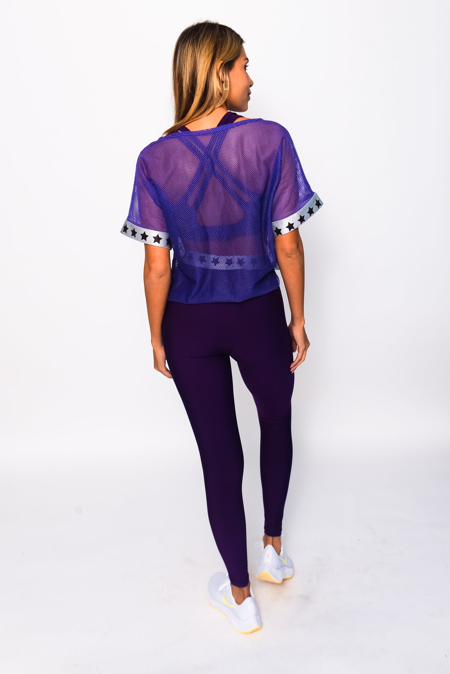 Stars neon purple activewear 3 pieces set