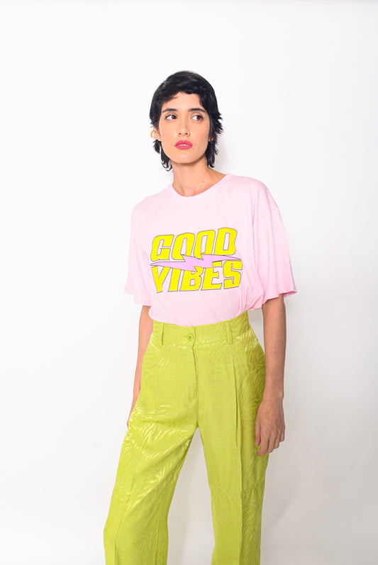 Good vibes pink T-shirt