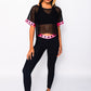 Stars neon pink activewear 3 pieces set