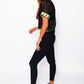 Stars neon green activewear 3 pieces set