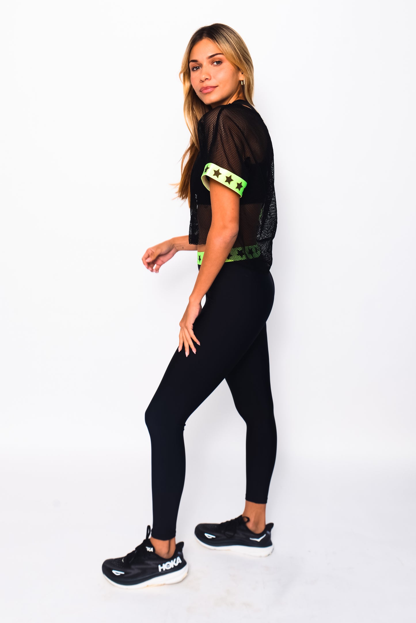 Stars neon green activewear 3 pieces set