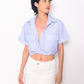 Twisted blue crop shirt