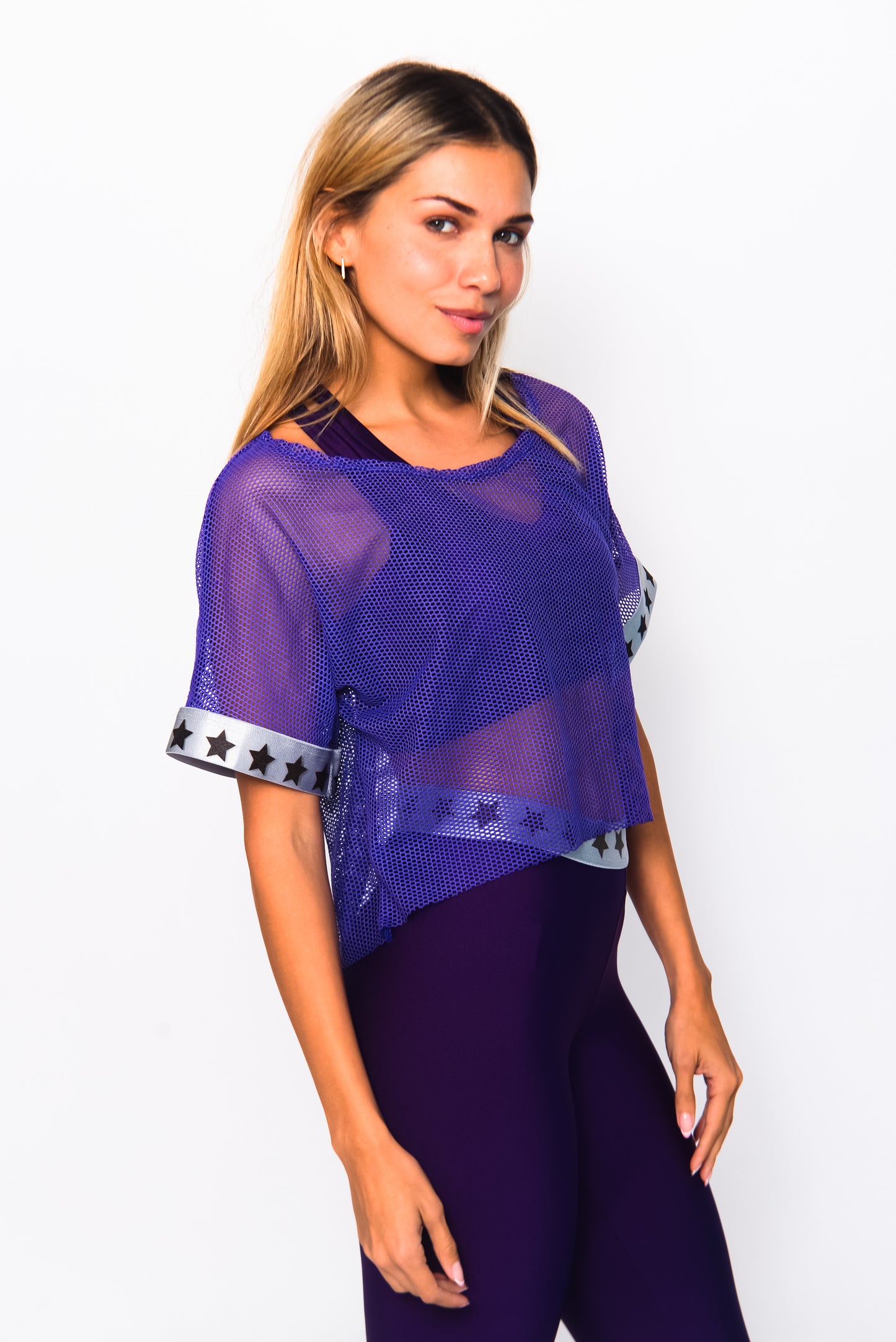 Stars neon purple activewear 3 pieces set