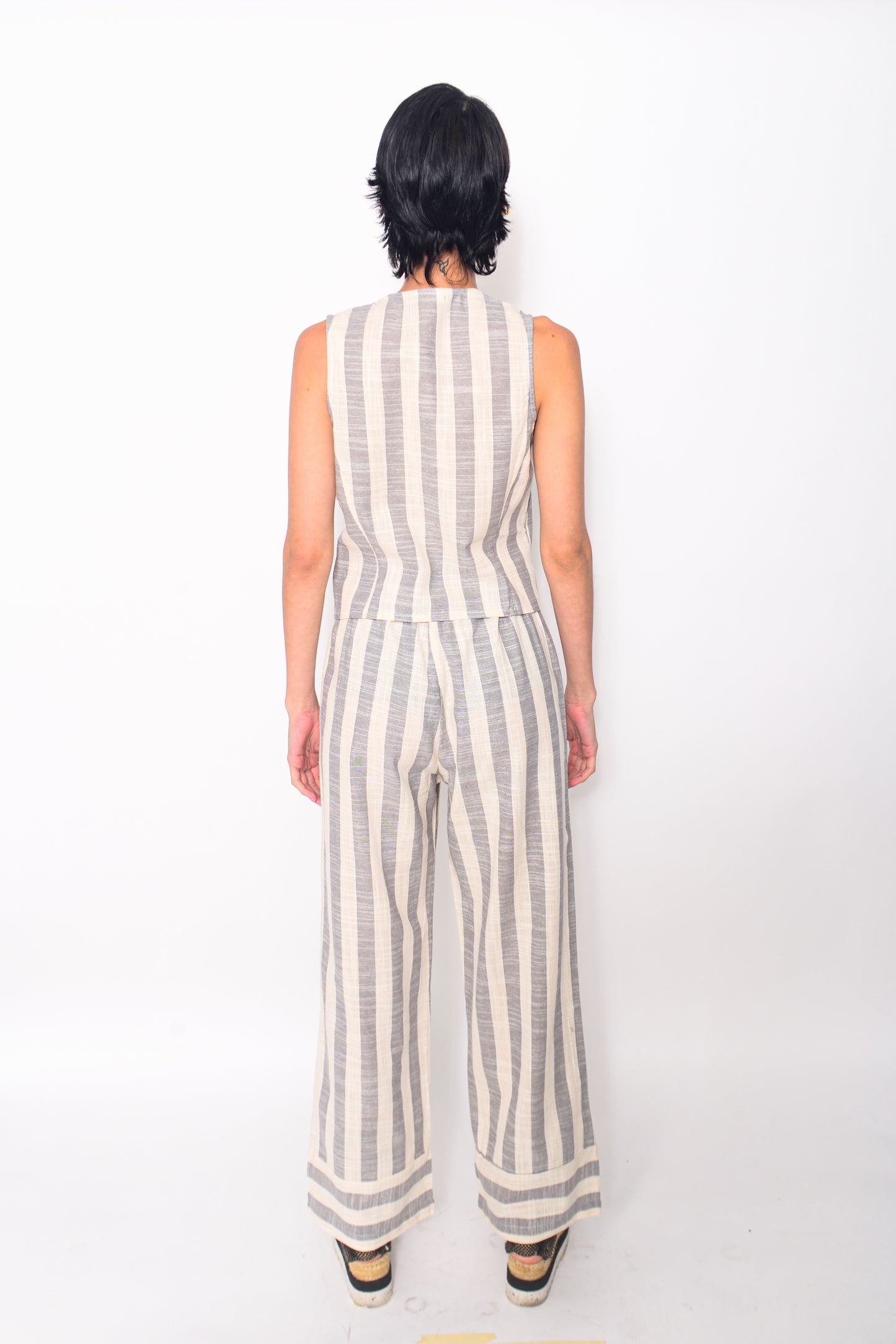 Linen striped matching set
