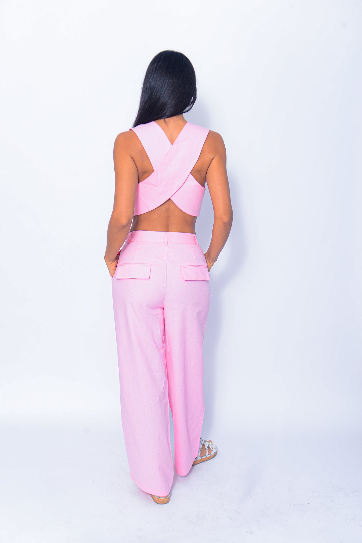 Emily Pink vest and pant matching set