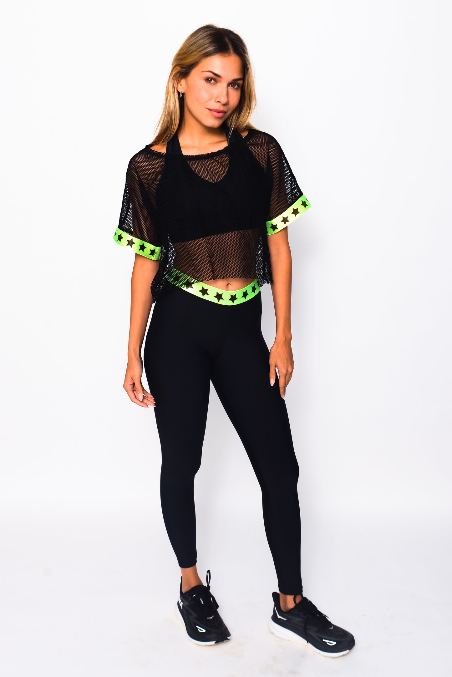 Stars neon green activewear 3 pieces set