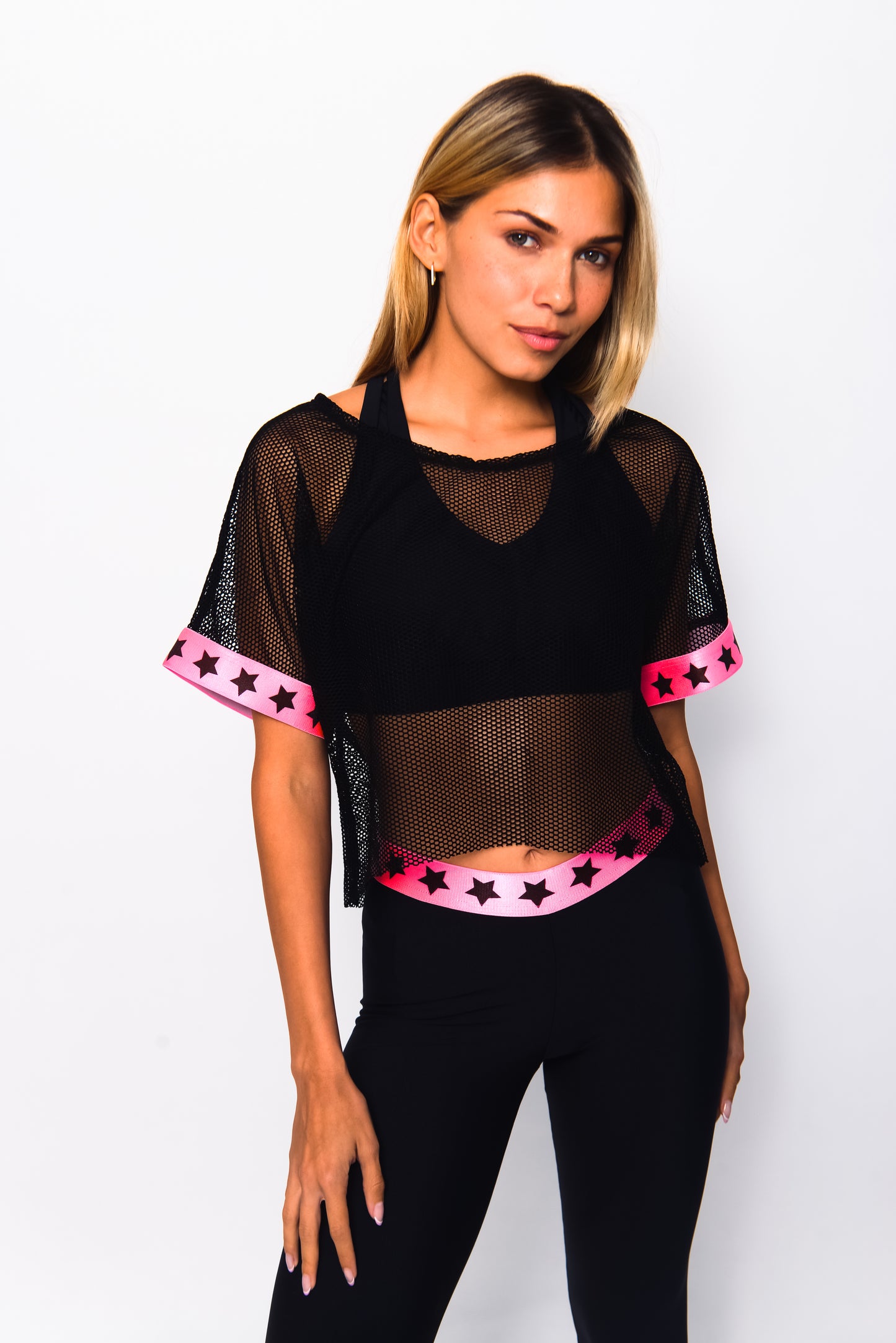 Stars neon pink activewear 3 pieces set