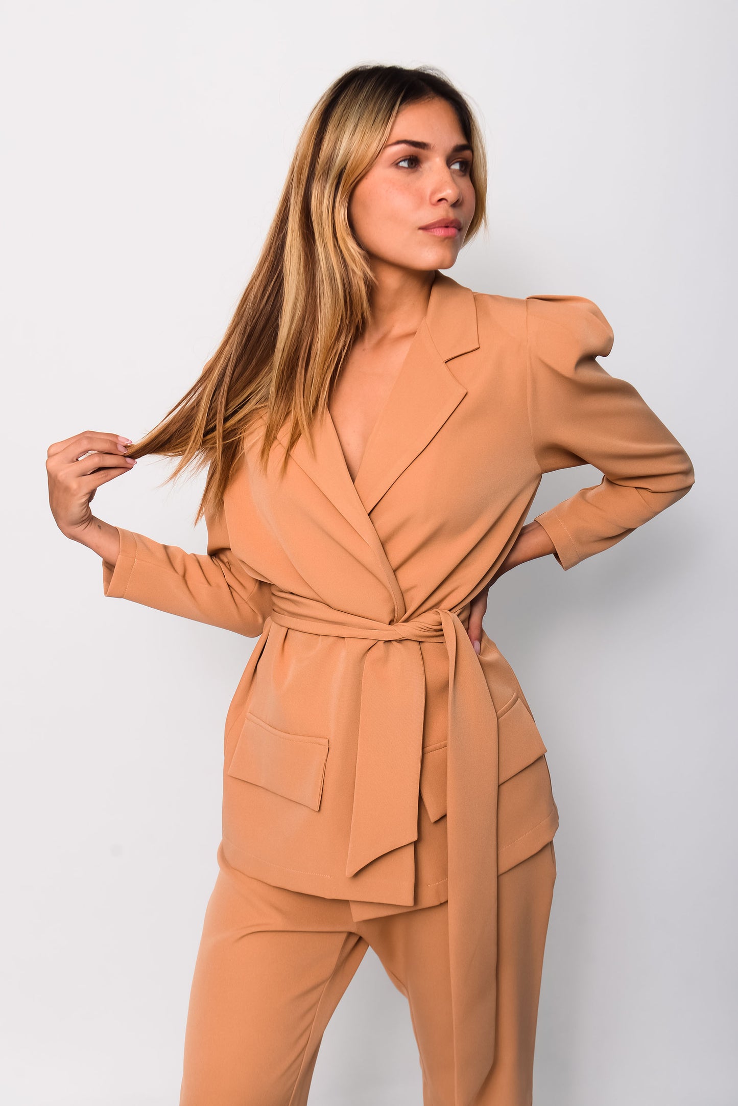 Brown Belted suit