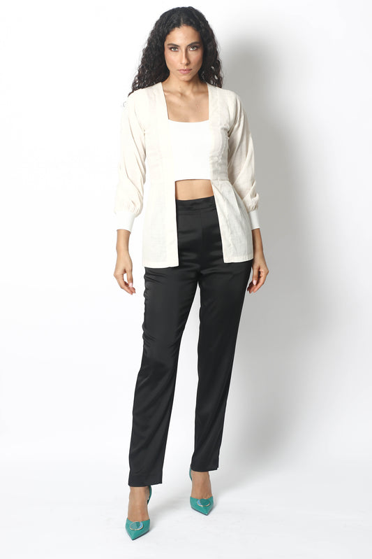 LINE IVORY WHITE BLOUSE BY ETOILE