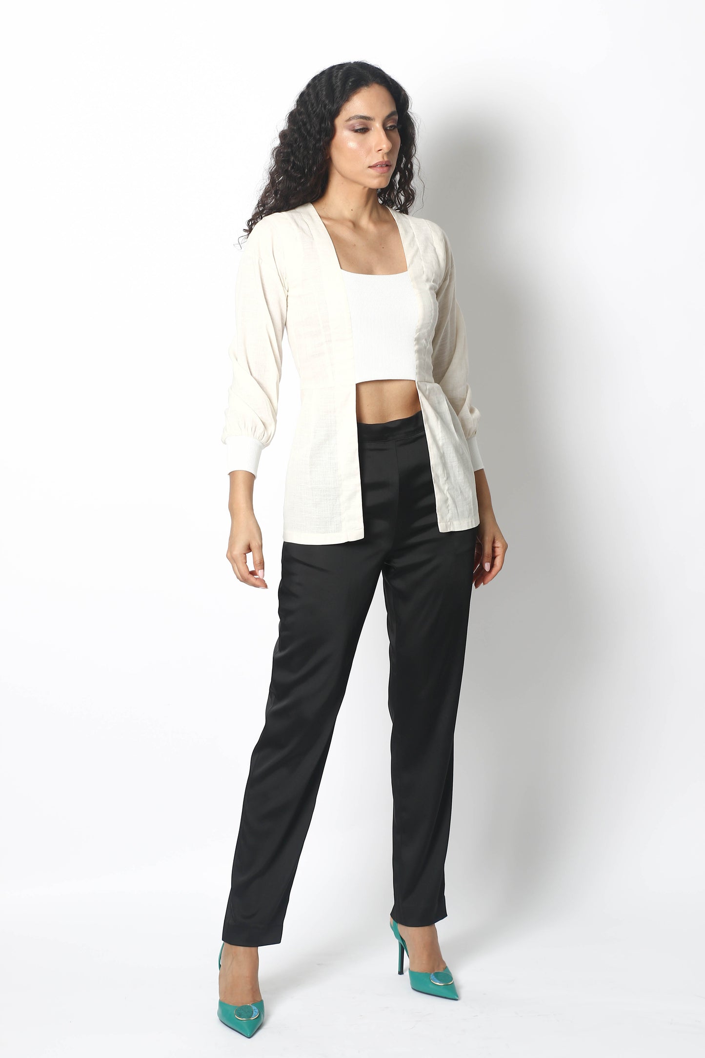 LINE IVORY WHITE BLOUSE BY ETOILE