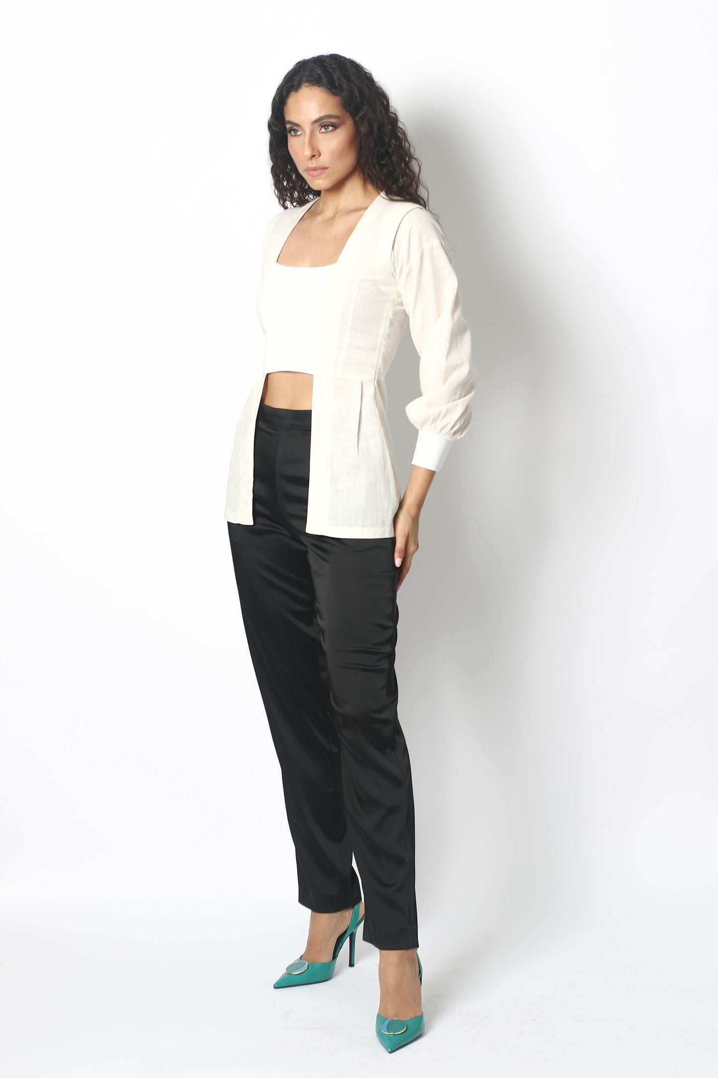 LINE IVORY WHITE BLOUSE BY ETOILE