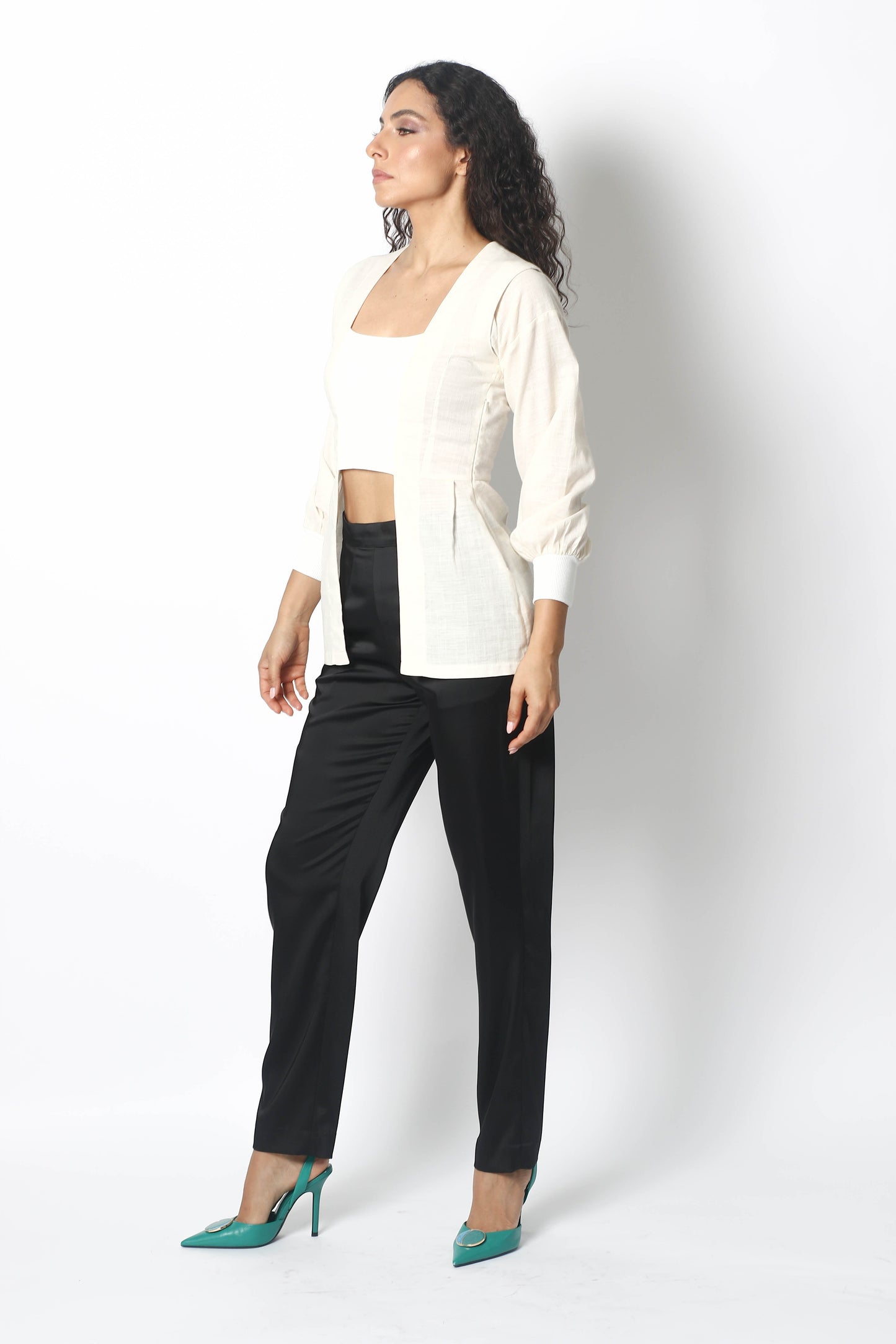 LINE IVORY WHITE BLOUSE BY ETOILE