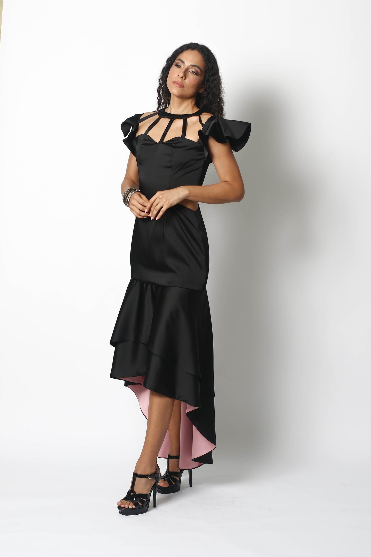 BLACK GEOMETRIC DRESS BY PATRICIA TRUJILLO